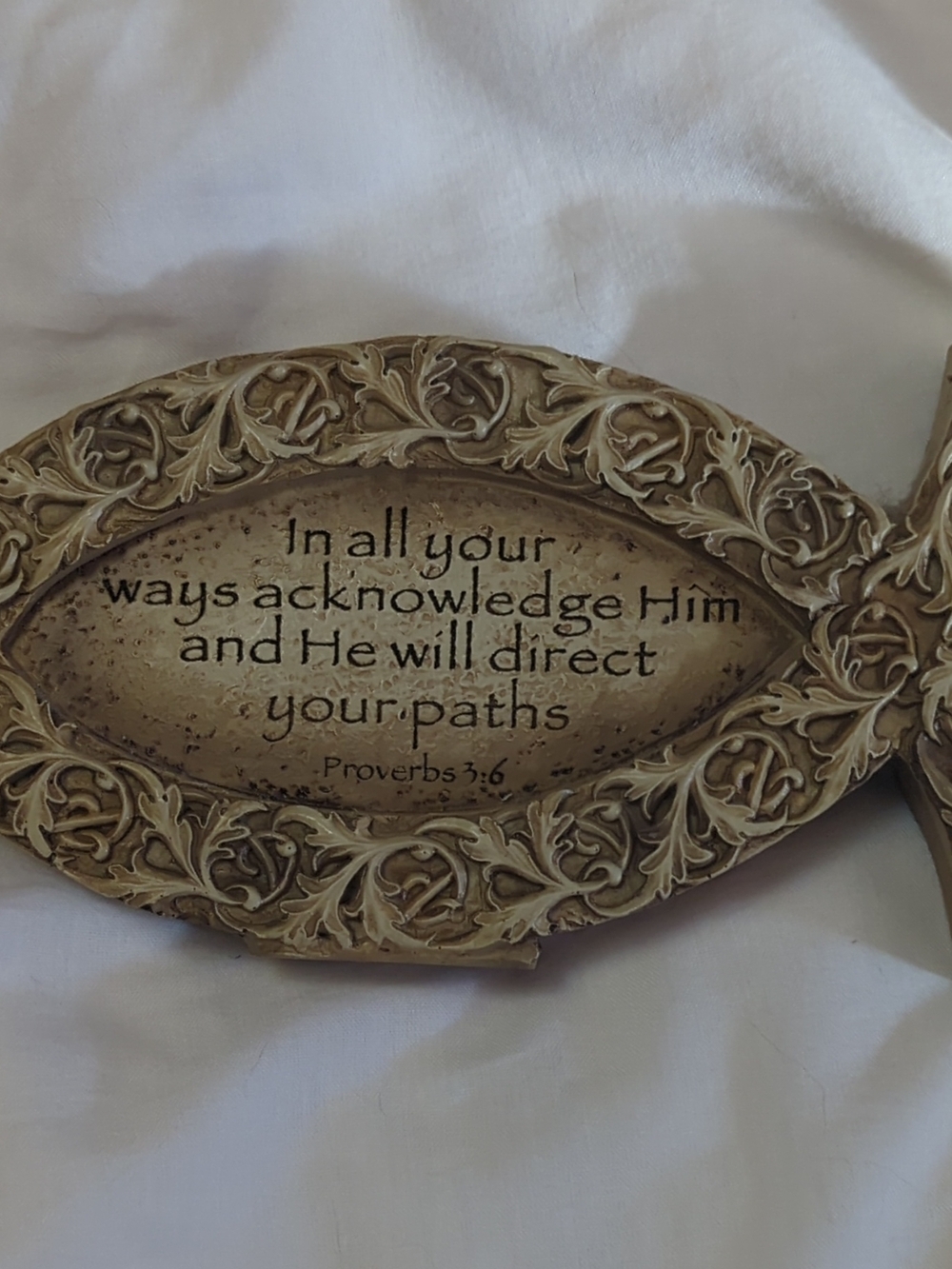 Inspirational Scripture Wall Plaque in Antique Cream